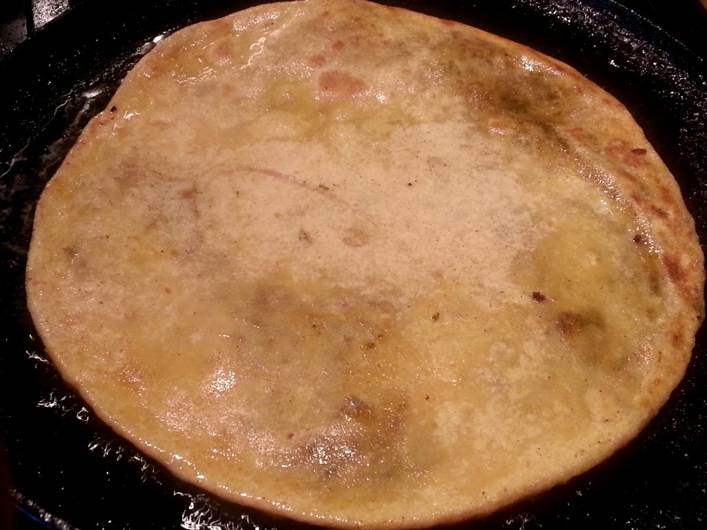 Healthy Aalu Paratha with spinach