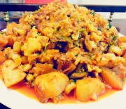 Sour & Spicy Stir Fry Cauliflower Potato Curry- Chatpati Punjabi Gobi Aloo Salan