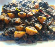 Saag Timatar Aloo Sabzi – Spinach Tamato and Potato Curry