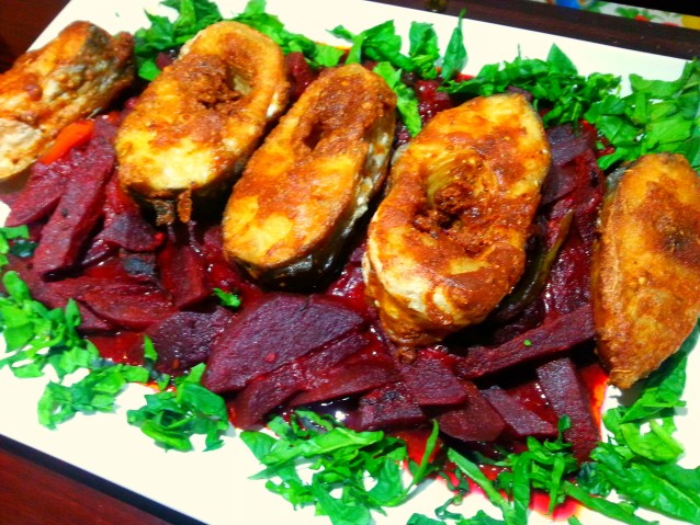 Sri Lankan Cuisine: Beetroot Curry with Fish Fry