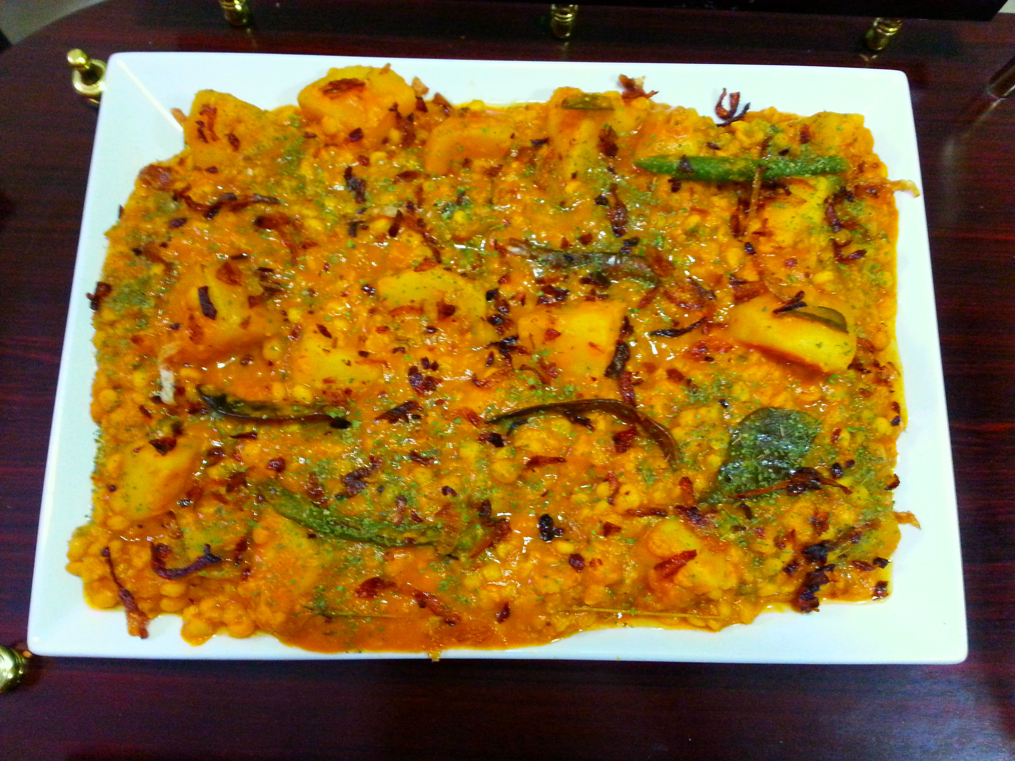 Aloo Chana Daal Sabzi- Potato and Yellow Lentil Vegetable Curry