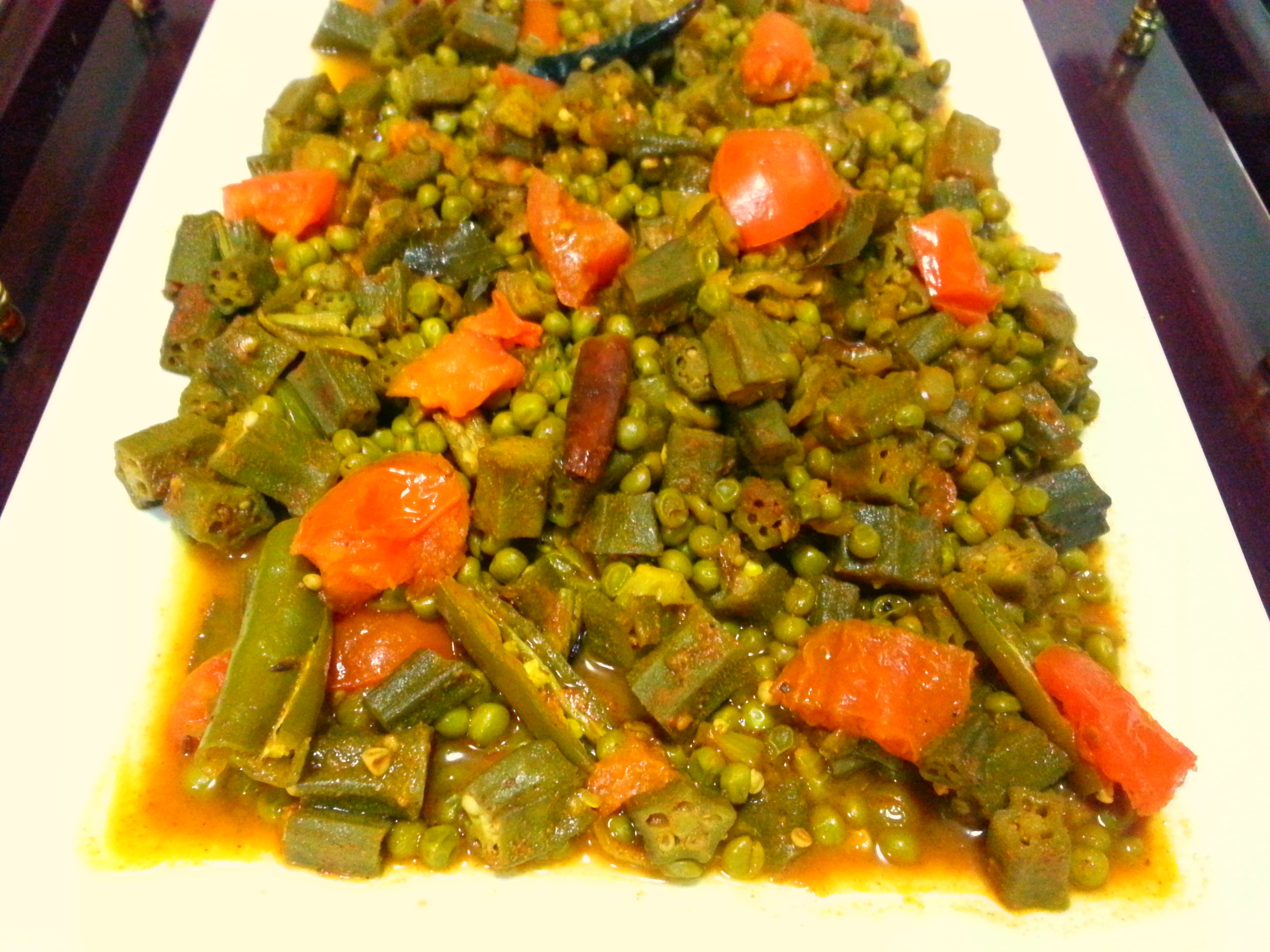 Matar Bhindi Salan- Green-Pea and Okra Curry