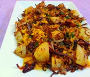 Palak (Saag) Chana Dal Aloo Sabzi- Spinach Yellow Lentil Potato Curry