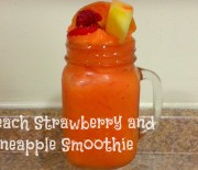 Peach Strawberry and Pineapple Smoothie