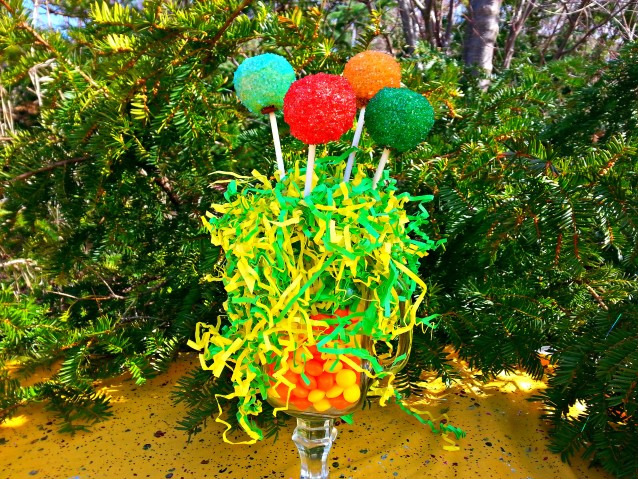Yellow Cake Pops with Sprinkles