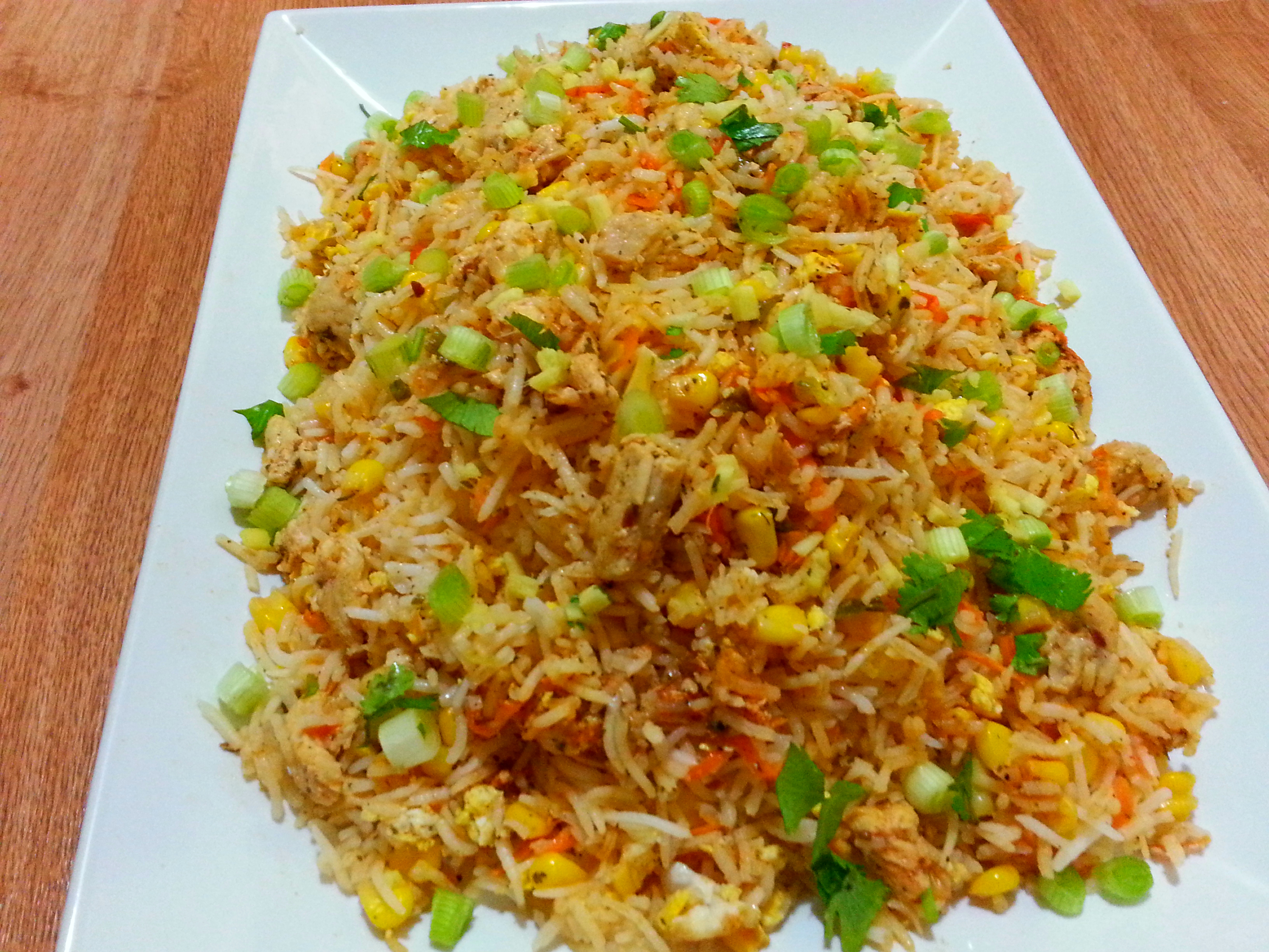 Chinese Chicken Egg Fried Rice with Vegetables