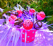 Pink and Purple Chocolate Cake Pops