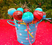 Red and Blue Cake Pops