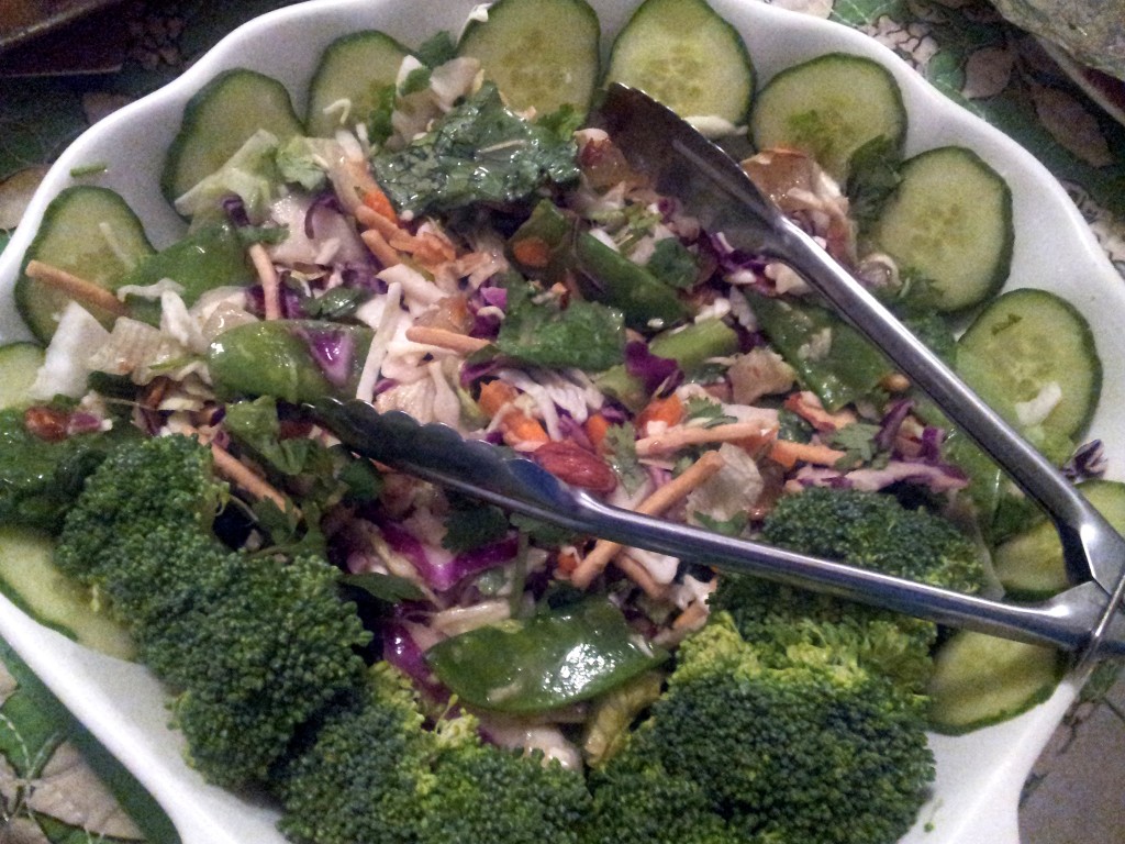 Fresh Mixed Salad and Coleslaw Salad