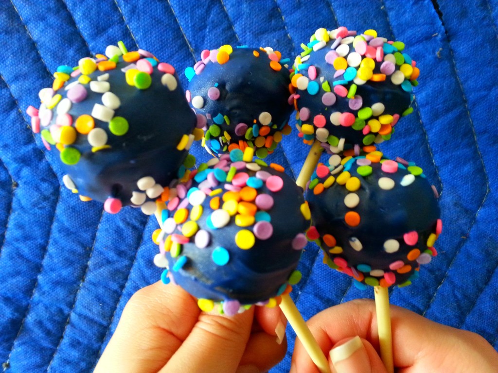 Navy Blue Cakepops with Sprinkles 