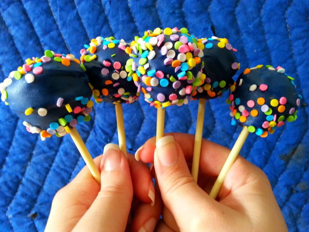 Navy Blue Cakepops with Sprinkles 