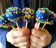 Navy Blue Cakepops with Sprinkles