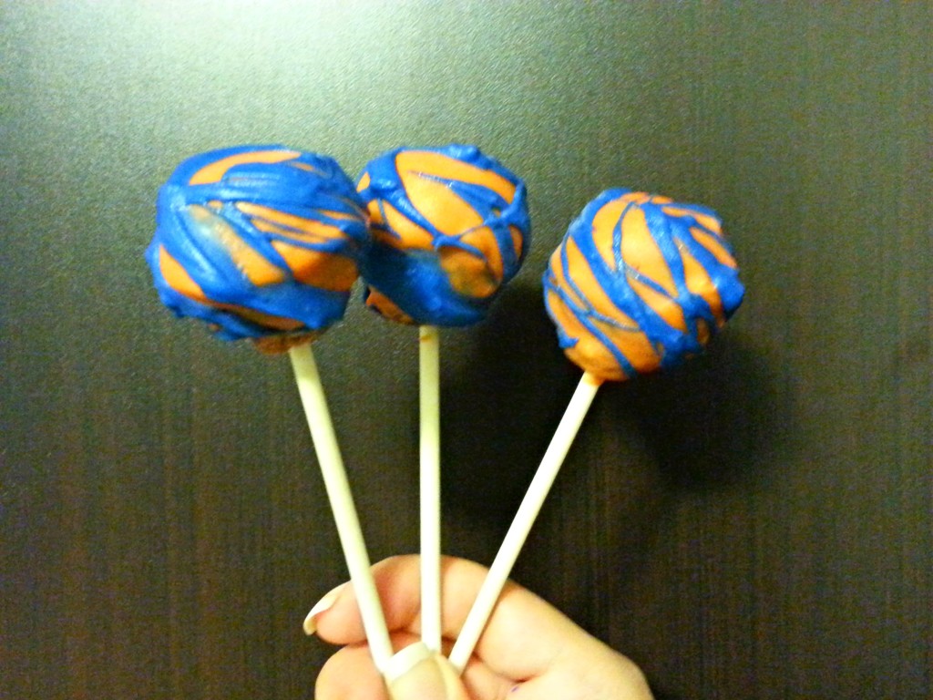 Orange and Blue Swirl Cakepops