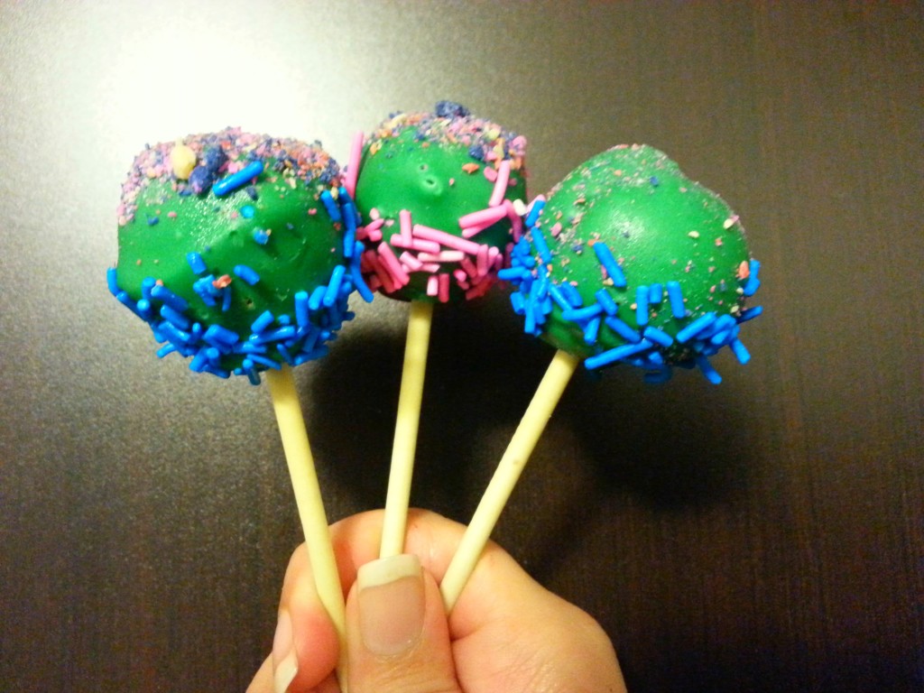 Green with Blue & Pink Sprinkles