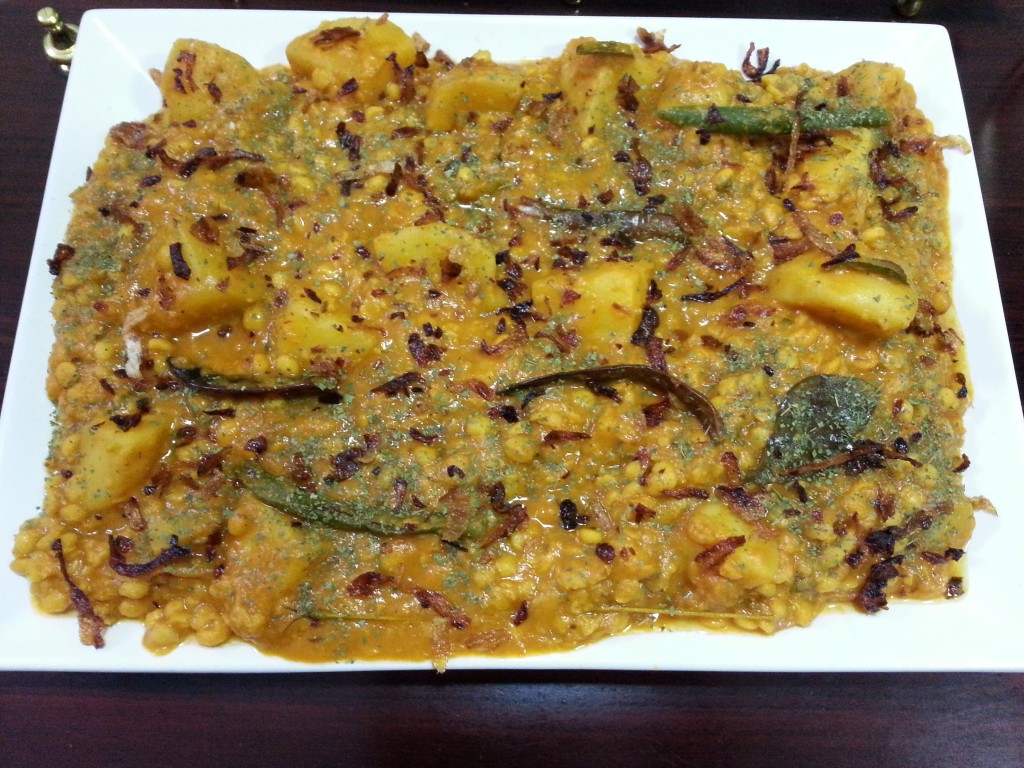 Chatpata Alu (Aloo) Chana Dal (Potato & Yellow Split Peas (Lentil))